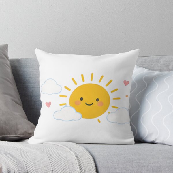 Item preview, Cute Kawaii Smiling Sun Clouds Hearts Yellow Sunshine Aesthetic designed and sold by Rehnair.