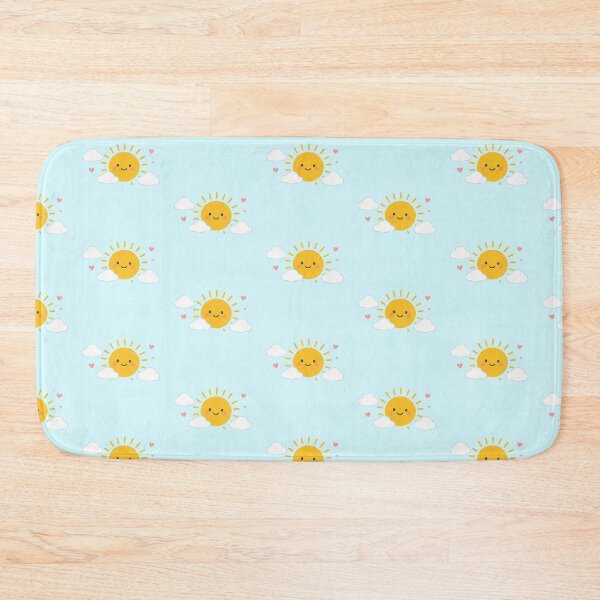 Item preview, Cute Kawaii Smiling Sun Clouds Hearts Yellow Sunshine Aesthetic designed and sold by Rehnair.