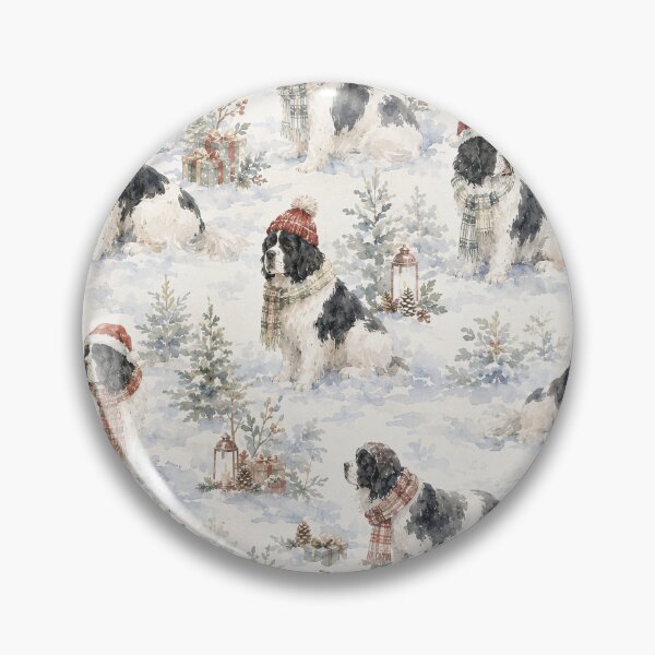 Item preview, Landseer Newfoundland dog Winter Christmas designed and sold by Anne Londez Studio.