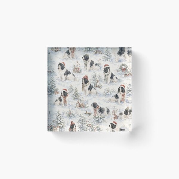 Item preview, Landseer Newfoundland dog Winter Christmas designed and sold by Anne Londez Studio.
