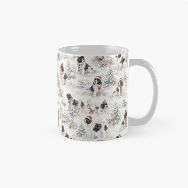 Item preview, Landseer Newfoundland dog Winter Christmas designed and sold by Anne Londez Studio.