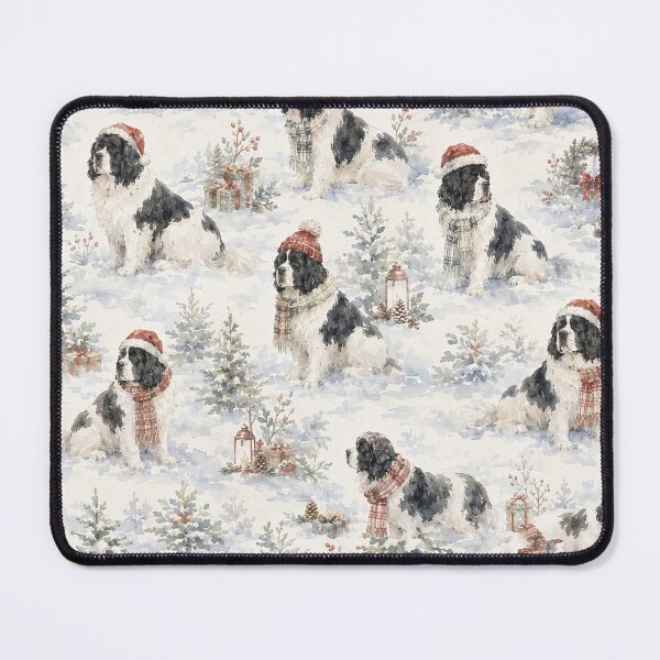 Item preview, Landseer Newfoundland dog Winter Christmas designed and sold by Anne Londez Studio.
