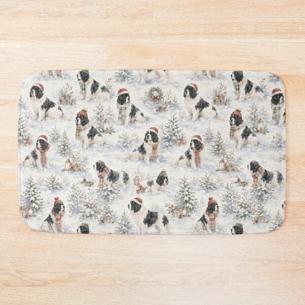 Item preview, Landseer Newfoundland dog Winter Christmas designed and sold by Anne Londez Studio.