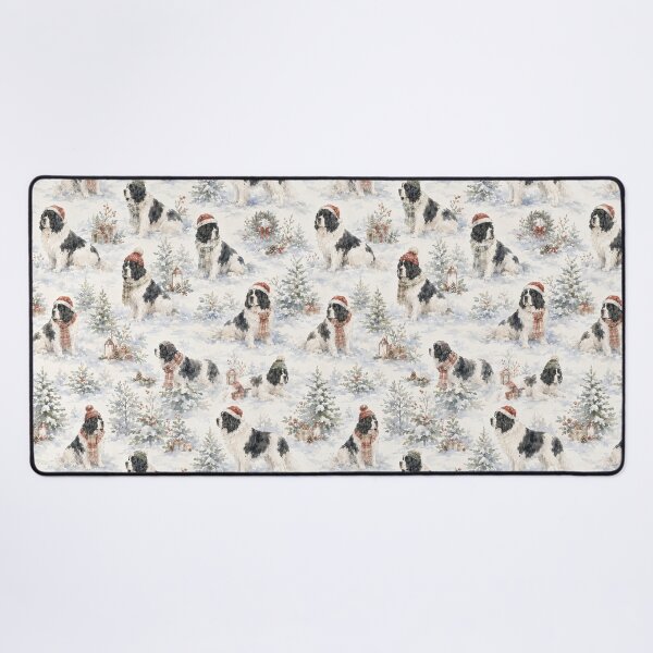 Item preview, Landseer Newfoundland dog Winter Christmas designed and sold by Anne Londez Studio.