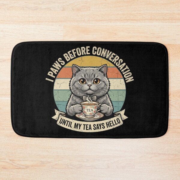 Item preview, I Paws Before Conversation - Funny British Shorthair Cat Tea Lover designed and sold by TeeStyle.mr.