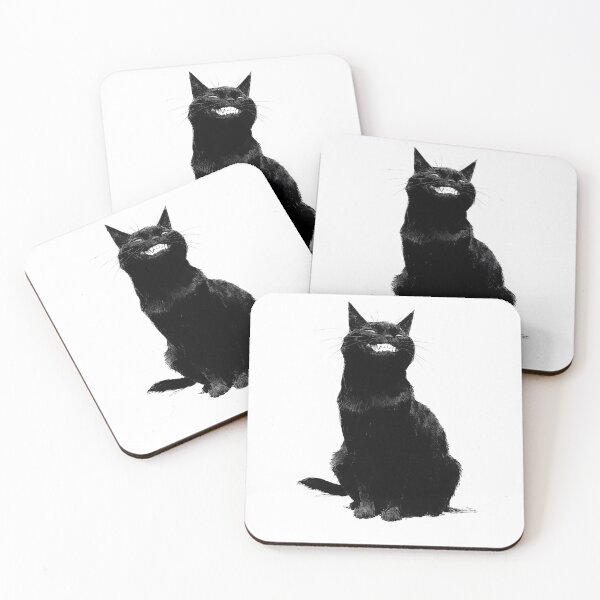 Item preview, Grinning Black Cat Cheshire Smile Ink Sketch Illustration designed and sold by GrinGalore.