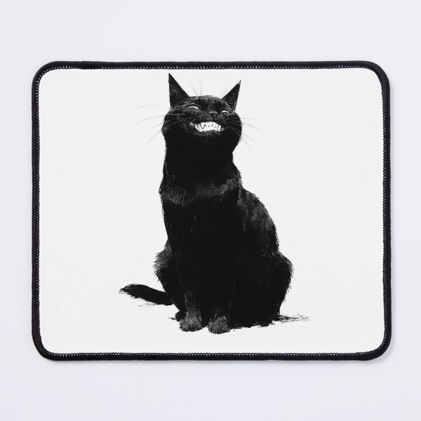 Item preview, Grinning Black Cat Cheshire Smile Ink Sketch Illustration designed and sold by GrinGalore.