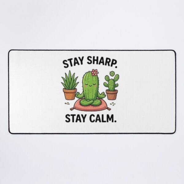 Item preview, Stay Sharp, Stay Calm – Funny Succulent Design designed and sold by Tipsy24.