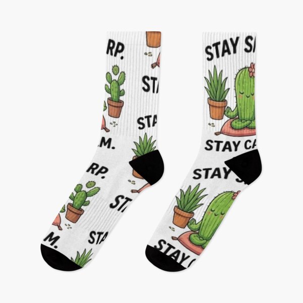 Item preview, Stay Sharp, Stay Calm – Funny Succulent Design designed and sold by Tipsy24.
