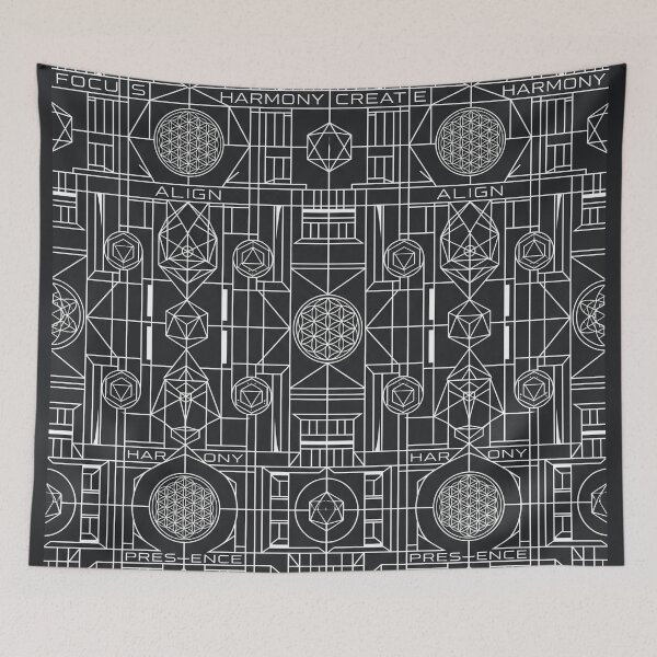 Item preview, Sacred Geometry Architectural Blueprint Spiritual Zen Pattern designed and sold by Pride Emblem Prints.