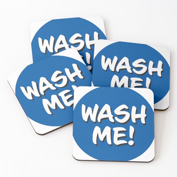 Item preview, A bold circular “WASH ME” design with a clean, playful look. designed and sold by PIXEL POP DESIGNS - Beyond the Norm!.
