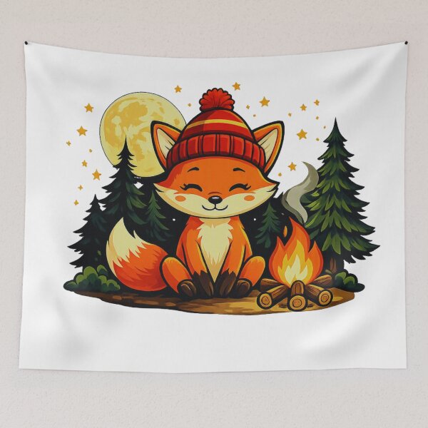 Item preview, Campfire Fox – Cozy Night Under the Stars designed and sold by GabeMountainArt.