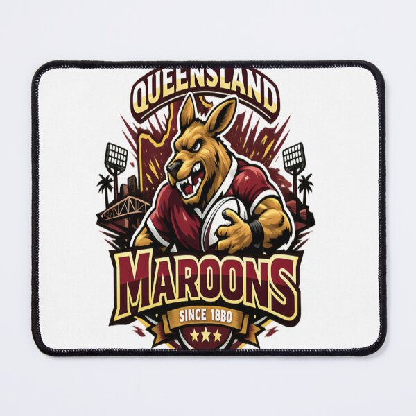 Item preview, Queensland Maroons Rugby League Mascot Vintage Graphic designed and sold by CatLovers Studio.