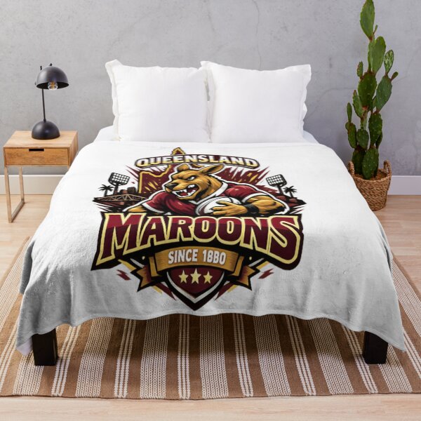 Item preview, Queensland Maroons Rugby League Mascot Vintage Graphic designed and sold by CatLovers Studio.