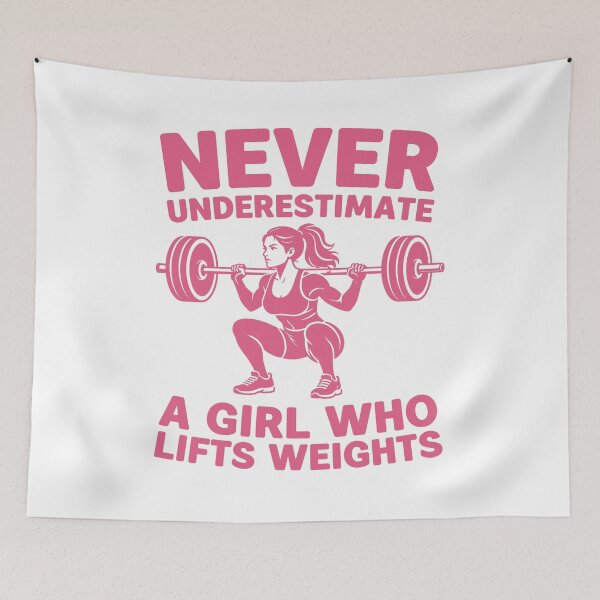 Item preview, Never underestimate a girl who lifts weights funny barbell girl strong women designed and sold by gunaone-design.
