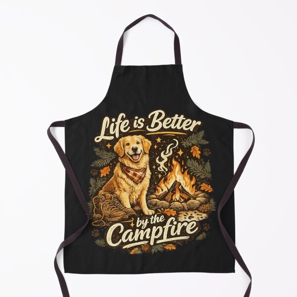 Item preview, Golden Retriever Campfire Adventure | Vintage Camping Dog Shirt designed and sold by AdicretorDesign.