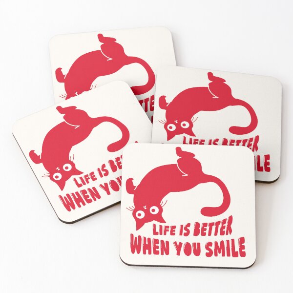 Item preview, Life Is Better When You Smile - Funny Red Cat Illustration designed and sold by Catrawberry.