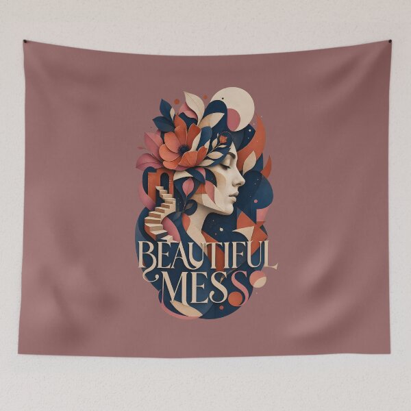 Item preview, Beautiful Mess - Abstract Botanical Face Art designed and sold by SVox.