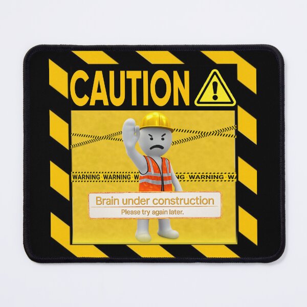 Item preview, Brain Under Construction | Funny Caution Sign Sticker & T-Shirt designed and sold by FuzzDrive.