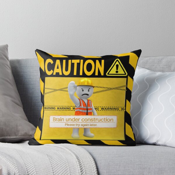 Item preview, Brain Under Construction | Funny Caution Sign Sticker & T-Shirt designed and sold by FuzzDrive.