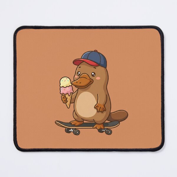 Item preview, Cool Kawaii Platypus on Skateboard with Ice Cream designed and sold by jo-e-basta.