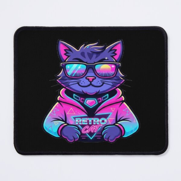 Item preview, Retro Synthwave Cat with Neon Sunglasses Art designed and sold by DailySparks.