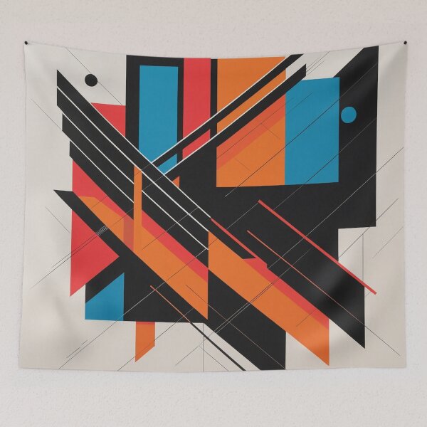 Item preview, Abstract Geometric Constructivist Art | Bauhaus Modern Shapes | Bold Color Architectural Design designed and sold by semenol.