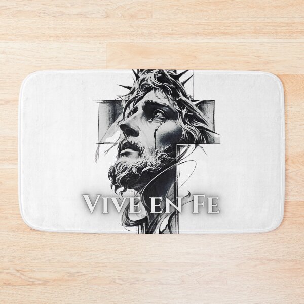 Item preview, Vive en Fe – Design Jesús Corona de Espinas Cruz Tattoo designed and sold by DragonPrint.