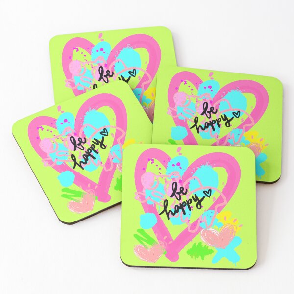 Item preview, Be Happy Street Art Colorful Neon Hearts Shirt designed and sold by Funnygiftsstudio .