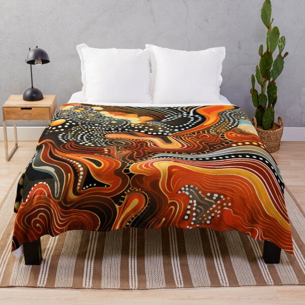 Item preview, Aboriginal Glowing Earth Dot Painting Warm Abstract Pattern designed and sold by GrinGalore.