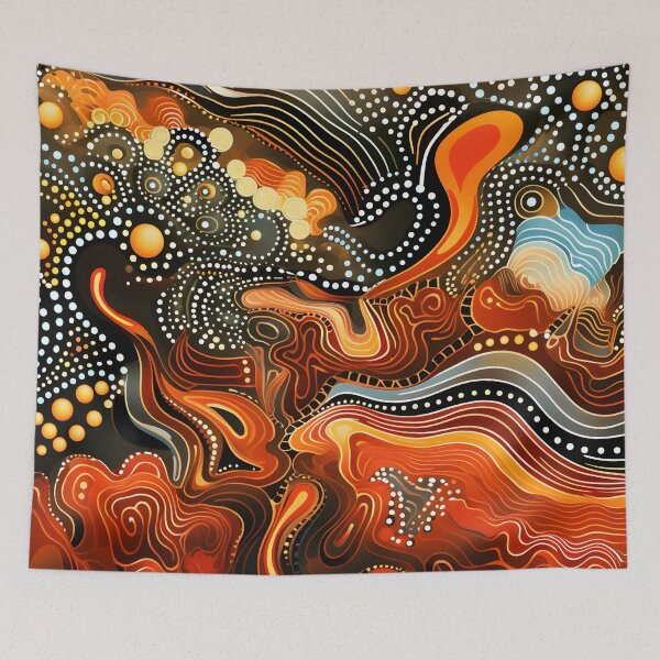 Item preview, Aboriginal Glowing Earth Dot Painting Warm Abstract Pattern designed and sold by GrinGalore.