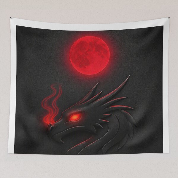 Item preview, Fiery Dragon Moon - Symmetrical Glow Design designed and sold by Rocket&Stars.