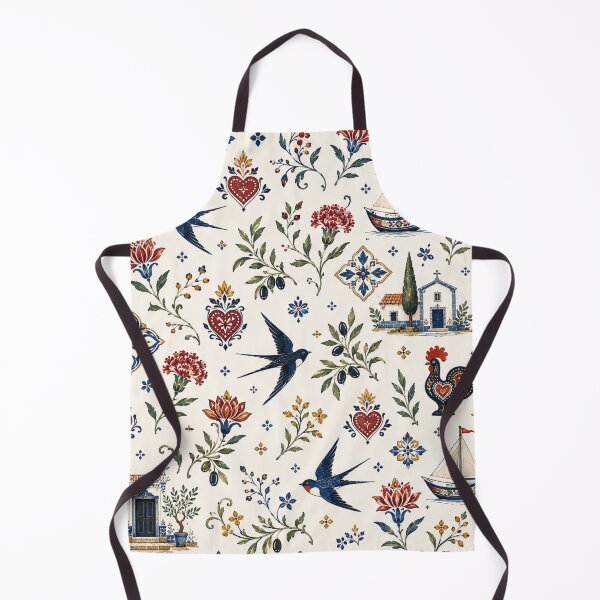 Item preview, Portuguese Folk Pattern - Azulejo Swallows & Barcelos Rooster designed and sold by QCena.