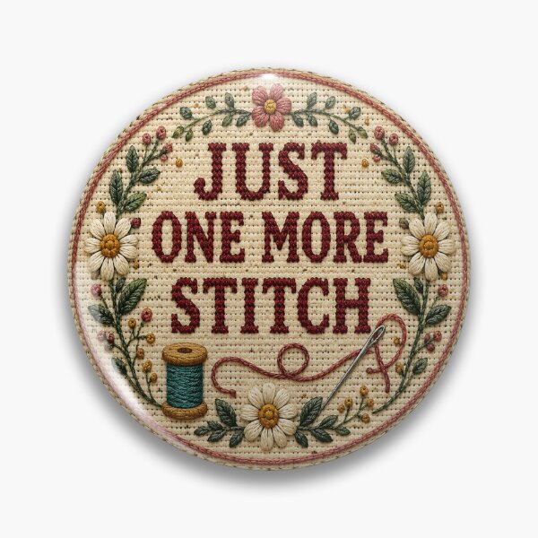 Item preview, Just One More Stitch – Funny Needlepoint Quote designed and sold by Tobull.