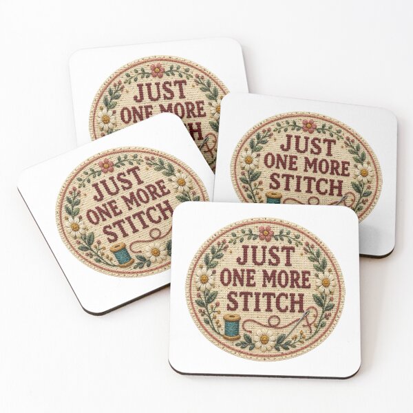 Item preview, Just One More Stitch – Funny Needlepoint Quote designed and sold by Tobull.