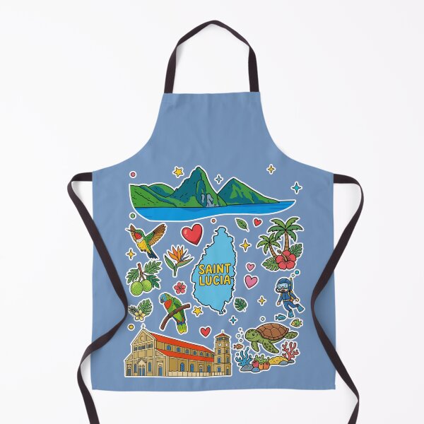 Item preview, Saint Lucia Tropical Caribbean Island and Landmarks Sticker Pattern designed and sold by mashmosh.