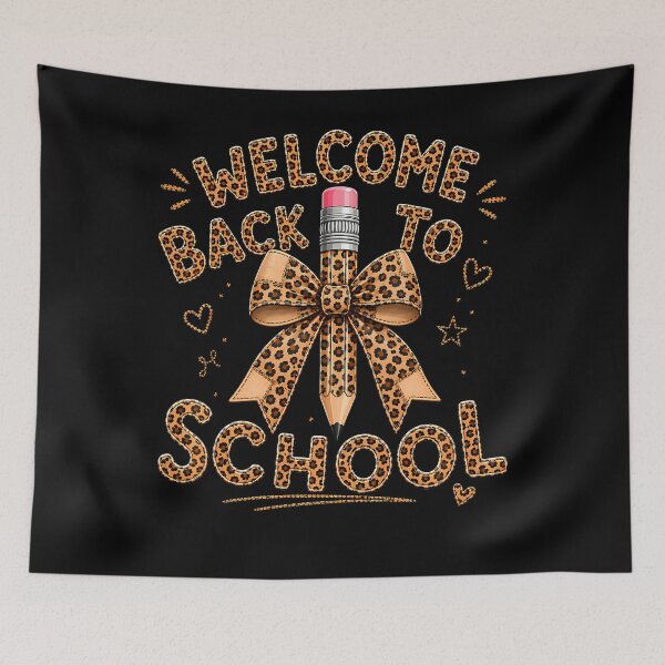 Item preview, Welcome Back To School Pencil Leopard Patchwork Bow Coquette designed and sold by JoachimUnger.