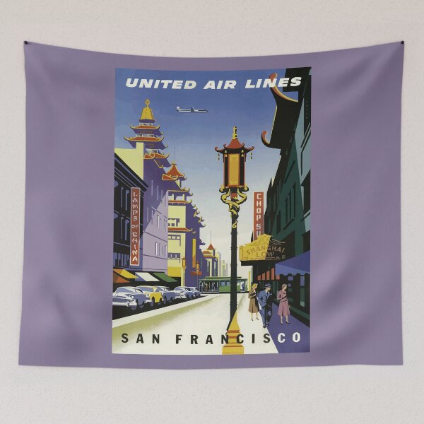 Item preview, Vintage Chinatown Street Scene, San Francisco Poster designed and sold by xposedbydesign.