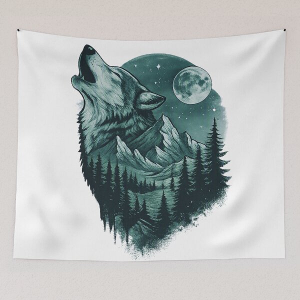 Item preview, Wolf Peak – Nature’s Echo Double Exposure designed and sold by GabeMountainArt.