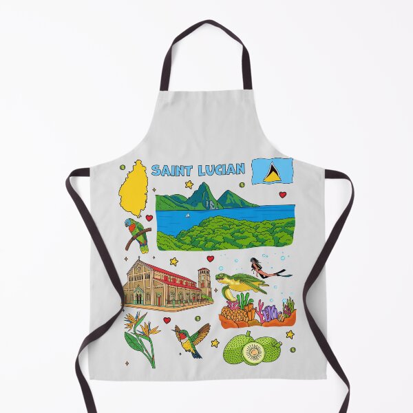 Item preview, Saint Lucia Pitons and Tropical Island Life Doodle designed and sold by mashmosh.