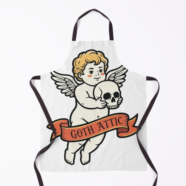 Item preview, Gothic Cherub with Skull | Cute Creepy Angel Illustration | Gothic Aesthetic Sticker, T-Shirt & Halloween Art designed and sold by gothattic.