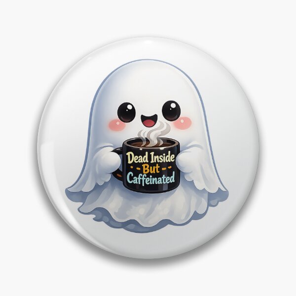 Item preview, Dead Inside But Caffeinated Spooky Ghost designed and sold by wallpapersarts.