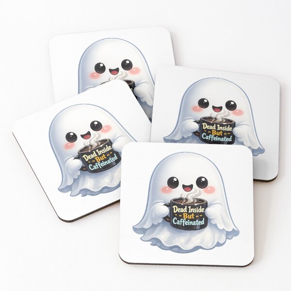 Item preview, Dead Inside But Caffeinated Spooky Ghost designed and sold by wallpapersarts.