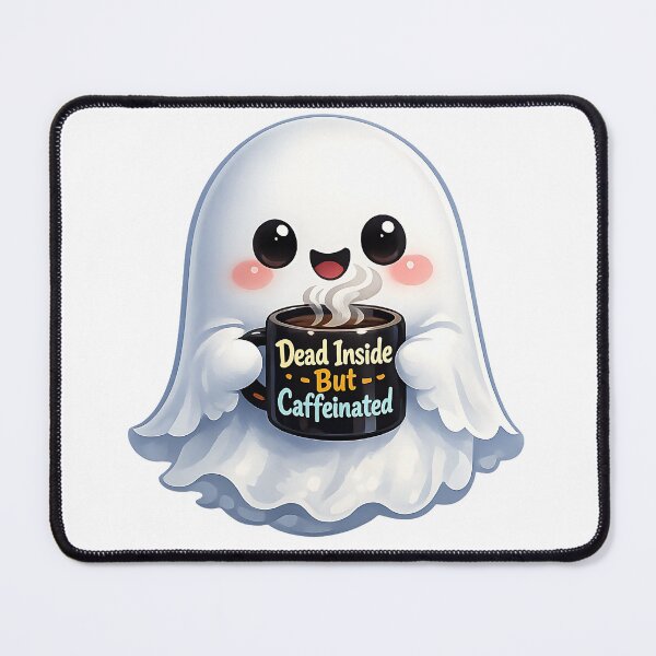 Item preview, Dead Inside But Caffeinated Spooky Ghost designed and sold by wallpapersarts.