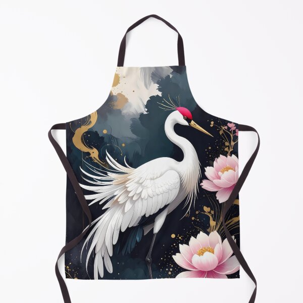 Item preview, Japanese Crane with Pink Cherry Blossoms designed and sold by BetweenForms.
