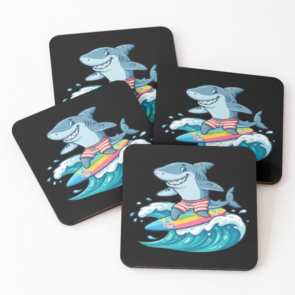 Item preview, Surfing Shark Riding Ocean Waves Summer Art designed and sold by DailySparks.
