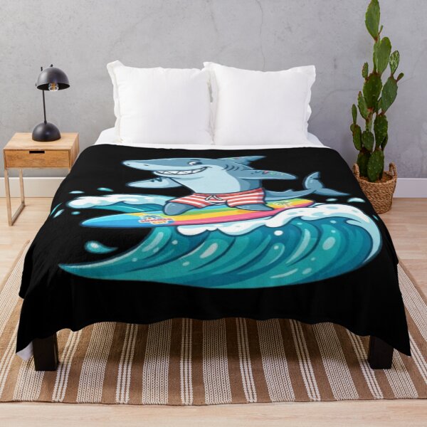 Item preview, Surfing Shark Riding Ocean Waves Summer Art designed and sold by DailySparks.