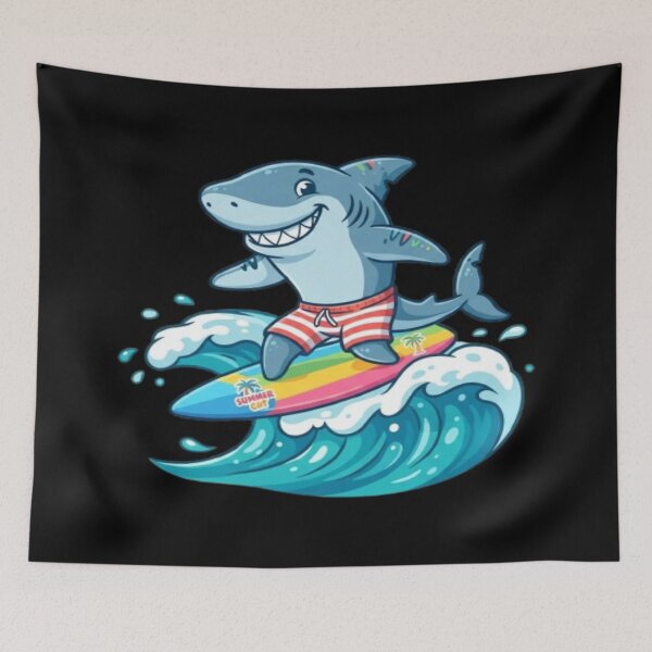 Item preview, Surfing Shark Riding Ocean Waves Summer Art designed and sold by DailySparks.