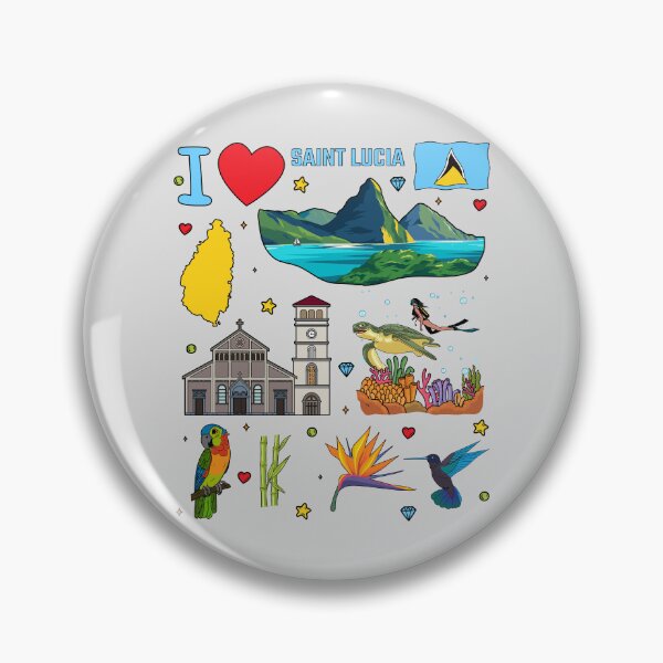 Item preview, Saint Lucia Cruise Vacation Souvenir Iconic Landmarks designed and sold by mashmosh.