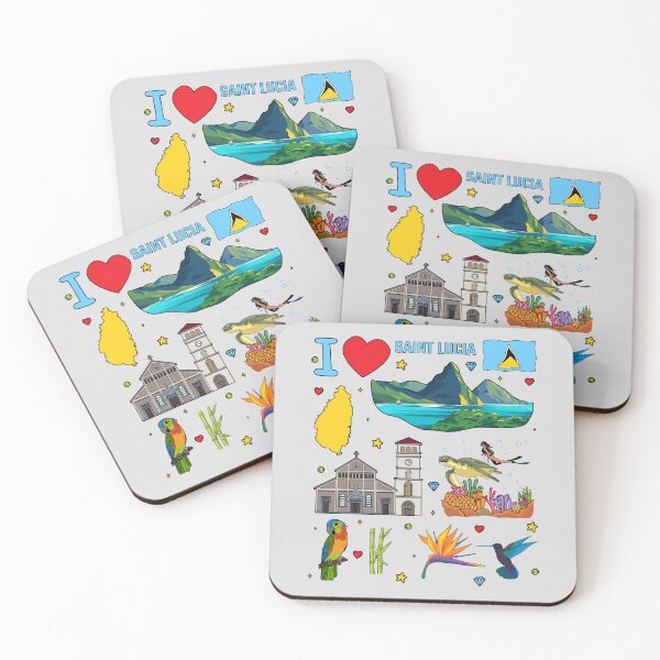 Item preview, Saint Lucia Cruise Vacation Souvenir Iconic Landmarks designed and sold by mashmosh.